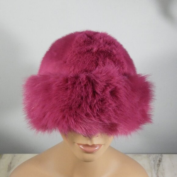 Elegant! Fabulous Fashionable Faux Fur Dark Pink Warm Hat main image 4